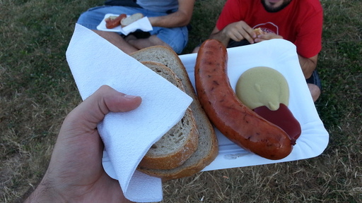 Great food while at a street concert in Brno